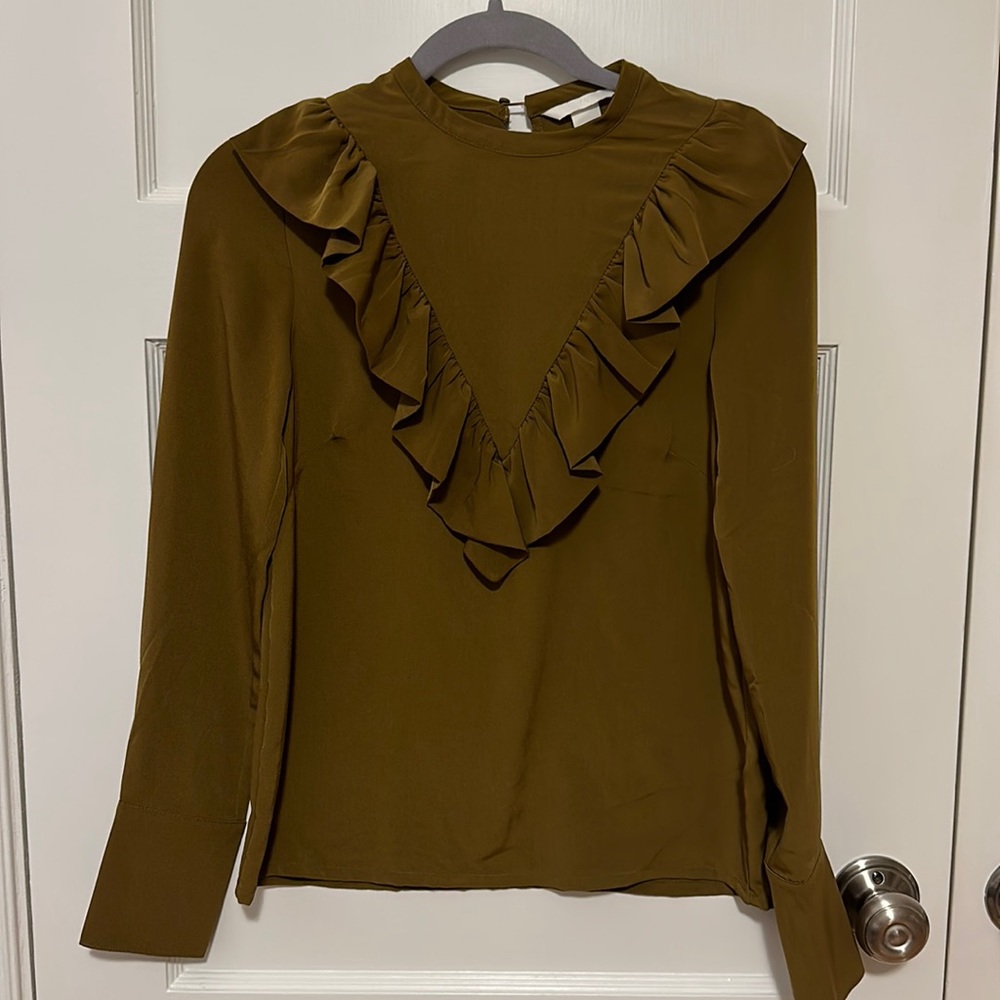 H&M olive blouse